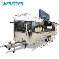Camion de restauration mobile WEBETTER en acier inoxydable, cuisine entièrement équipée, pour café et restauration rapide, USA