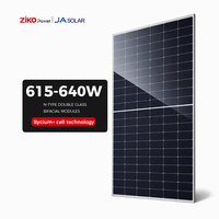 Module photovoltaïque JASolar JAM66D45 LB 615W-640W N-Type bifacial double vitrage 615/620/625/630/635/640W pour système solaire résidentiel