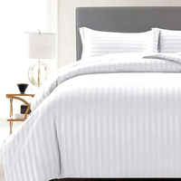 Ensemble de linge de lit d'hôtel moderne à rayures blanches, tissu en microfibre tissé, 300 fils, qualité supérieure, doux, confortable, écologique, respirant