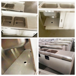 Tùy chỉnh nhà bếp Nhà cung cấp bát đôi nhà hàng đứng miễn phí 304/201 thép không gỉ phòng thí nghiệm rửa bồn rửa với tủ - Product Image 6