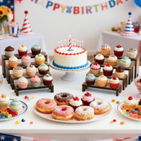 Lot de 2 présentoirs pliables en bois à 8 niveaux pour cupcakes, empilables, style ferme, pour desserts et fêtes