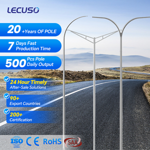 LECUSO Poste de Luz Curvo de 5M, Galvanizado en Caliente, Garantía de 10 Años, Vida Útil de Más de 20 Años, para Decoración de Exteriores, Calles y Caminos - Product Image 6
