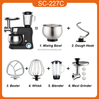 Robot pâtissier électrique SOHEF 3-en-1, batteur mélangeur 5L 7L 1300W pour cuisine domestique, mélangeur de pâte