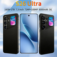 Smartphone S26 Ultra Android 15 Écran perforé de 7,3 pouces 120Hz 16 Go de RAM 1 To de ROM Appareil photo 108MP Mode Nuit Photographie IA 8000 mAh