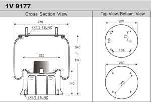 Suspension pneumatique pour camion américain, <span class=keywords><strong>ressort</strong></span> 3130494 /1314906 /1865755 / 1090216 1110.5-17A316 1R14-028  W01-358-9177, <span class=keywords><strong>ressort</strong></span> pneumatique en caoutchouc - Product Image 6
