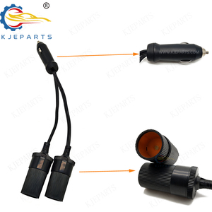 1-to-2 Araç Çakmak Splitter Adaptörü Çift DC 12V/24V Soket Uzatma Kablosu Araç Güç Kaynağı için Kablo Demeti - Product Image 6