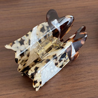Pince à cheveux fantôme en acétate style cowboy, motif écaille de tortue vintage, pince à cheveux fantaisie style western pour chapeau