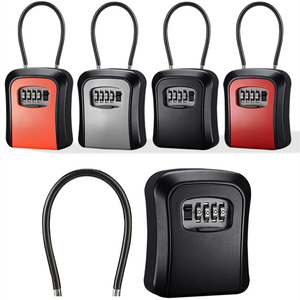 <b>Safe</b> Full-<b>Metal</b> Hanging Full-<b>Metal</b> Combination Lock Box 4 Digit Code Blue Outdoor Indoor Secure Storage <b>Safe</b> Hanging Key Lock - Product Image 6