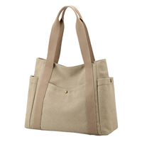 Sac fourre-tout en toile de coton écologique avec logo personnalisé, fermeture éclair – Sac de plage et de shopping durable et recyclable, vente en gros