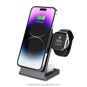 Soporte de cargador inalámbrico multifuncional 3 en 1 Carga rápida de 15W para reloj de teléfono/<span class=keywords><strong>AirPods</strong></span>, almohadilla plegable portátil - Product Image 2