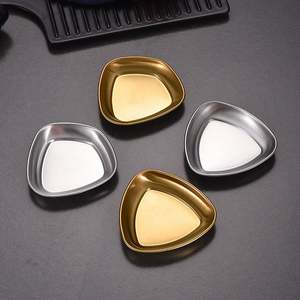 Plat à sauce tomate pour frites en acier inoxydable, élégant, jetable, épais, à compartiment unique, pour la maison, pour tremper les plats chauds - Product Image 1