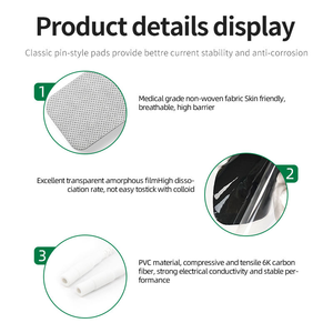 Électrodes TENS carrées 40x40mm avec câble à broche 2.0mm, réutilisables, conductrices pour machine EMS - Product Image 5