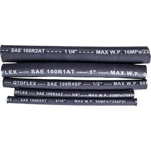 10000 PSI 100 mètres Sae100 R2/R1/R6 1/2 pouces raccords de tuyaux hydrauliques flexibles Top 10 fabricant Chine processus de coupe personnalisé - Product Image 1
