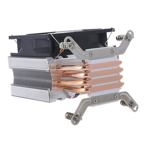 Qiuzaim 4 ống đồng CPU Cooler Light 12V <span class=keywords><strong>Intel</strong></span> lga1700 775 1151 1155 1150 <span class=keywords><strong>1366</strong></span> 1200 2011 vít gắn lại tấm Máy tính để bàn PC - Product Image 4