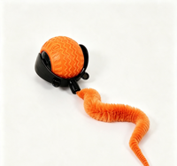 Jouet interactif automatique en silicone avec lumière LED, boule en peluche en forme de queue de verme, design simple pour chats d'intérieur - Divertissement et exercice quotidiens