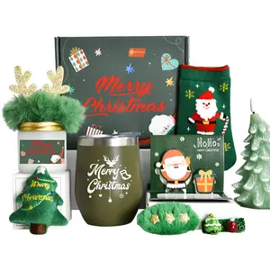 Рождественский Подарочный набор с термосом праздничный красивый практичный Новогодний подарок оптом на заказ Подарочный набор на Рождество