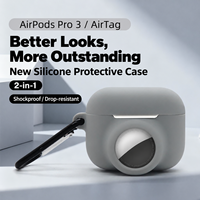 Étanche, antichoc, charge sans fil pour AirTag, étui en silicone souple 2-en-1 pour Airpods Pro 3