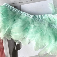 Matériel de décoration de vêtements de danse bricolage en gros-Applique murale en plumes de poulet de feu faite à la main motif teint jupe en tissu de plumes en dentelle