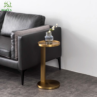 Table basse moderne en laiton mat et acier carbone pour salon, table basse de luxe pour la maison