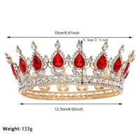 Luxe or paillettes baroque rond cristal couronne gâteau Topper anniversaire et mariage diadèmes remise des diplômes gâteau décoration fournitures