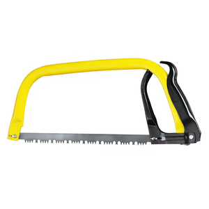 Mini sierra de arco con hoja de acero de 12 pulgadas para cortar madera con marco amarillo y mango negro - Product Image 2