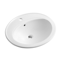 Lavabo Semi-encastré en céramique blanche sous les éviers de salle de bain, lavabo d'art de conception ovale Offre Spéciale