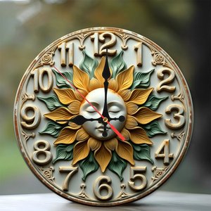 Round Wooden Wall <b>Clock</b> 25Cm Silent Design Home Decor <b>Clock</b> - Product Image 2