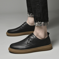 Nouvelles baskets décontractées en cuir de vachette première couche, style skateboard, à lacets, pour hommes, tailles 37-45