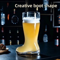 Grande tasse à bière artisanale en forme de botte, design créatif, grande capacité, en verre standard, tasse Hero, chopes à bière de blé pour bar, design minimaliste