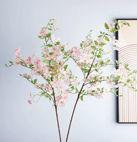 Fleurs artificielles de jasmin Seven Mile en caoutchouc souple et tissu de soie, tiges simples pour la décoration intérieure et les accessoires de photographie