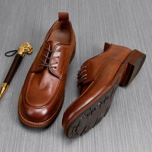 Chaussures habillées décontractées polyvalentes haut de gamme pour hommes, style Oxford, en cuir véritable, imperméables, pour l'automne - Product Image 2