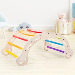 Juego de <span class=keywords><strong>triángulo</strong></span> Pickler de madera para niños al aire libre con rampa y arco, equipo de Tobogán, patio trasero para niños - Product Image 2