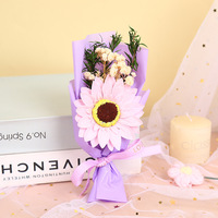 YOPIN-517 Grosir Bunga Buatan Tangan Kreatif untuk Hari Valentine & Hari Ibu & Natal, Bunga Sabun Mini Mawar dalam Buket