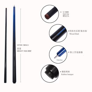 Taco de billar Okhealing de fibra de carbono de 12.9mm, con parte trasera de madera de ingeniería de 1/2, duradero para pool. - Product Image 2