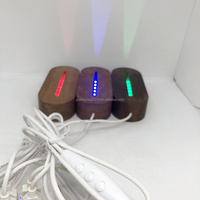 Luz nocturna LED 3D de 7 colores con base de madera DIY Oval 5V Voltaje de entrada Monocromo y 16 colores para lámpara de habitación de tamaños medianos