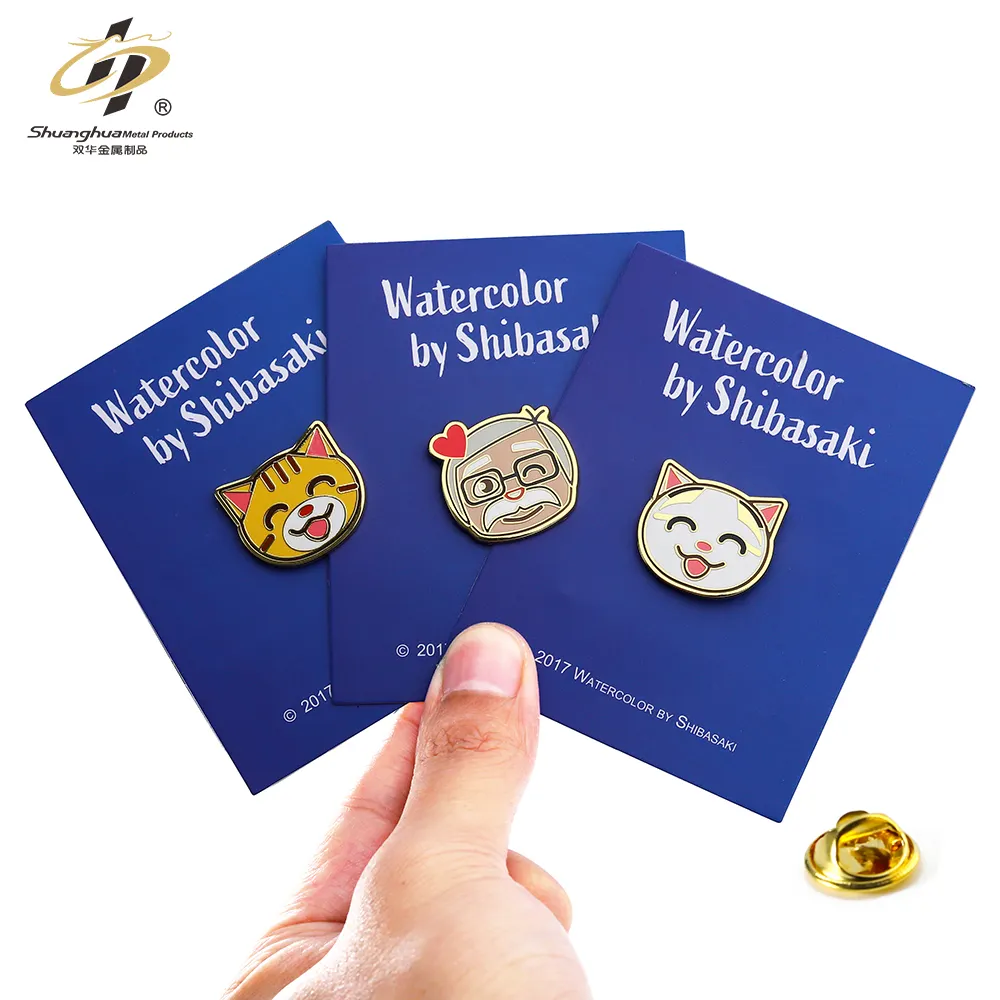 Manufacturer Lovely Cartoon Character Cheap Hard Soft Enamel Lapel Pin Kawaii Anime Cats Pins Custom Metal Pin with Backing Card