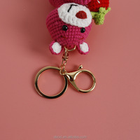 Porte-clés ours en tricot et crochet fait main, mignon et décoratif