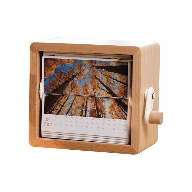 Hand Crank Wooden Flip Photo Box Custom Picture Rotating Album Frame Personalized Memory Gift for Couple Star Fans Home Decor