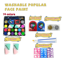 Kit de peinture pour le visage et le corps en vrac |   À base d'eau, non toxique |   Comprend des paillettes, des pinceaux et des pochoirs | Fournitures de peinture corporelle.