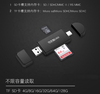 Penjualan Teratas USB Type C OTG SD TF Card Reader Writer Instalasi Eksternal All-in-One Bahan ABS Hitam Garansi 1 Tahun Windows