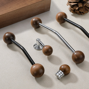 Maniglia in Ottone di Nuova Concezione per Mobili in Noce Nero Stile Retrò, per Cassetti di Cucina, Camera da Letto o Armadio - Product Image 2
