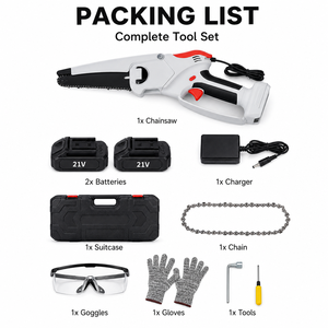 Mini <span class=keywords><strong>tronçonneuse</strong></span> sans fil de 6 pouces, 21V, <span class=keywords><strong>tronçonneuse</strong></span> électrique portative avec 2 batteries - Product Image 4