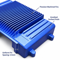 Boîtier de dissipateur thermique en alliage d'aluminium anodisé bleu personnalisé |   Usinage de précision CNC |   Boîtier électronique OEM/ODM