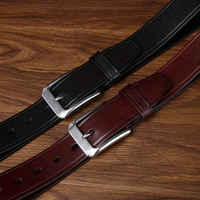Sabuk Jeans Pria Vintage Embossing, Kulit Asli Berkualitas Tinggi, Gesper Baja Anti Karat, Sabuk Kulit untuk Pria, Sabuk Kulit Sapi Asli, Fashion