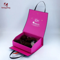 Boîte à perruques de luxe personnalisée avec poignée en tissu, emballage rigide en carton pour extensions et mèches de cheveux