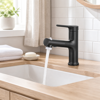 Robinet de lavabo extractible moderne à trois modes d'eau, anti-oxydation, pour salle de bain
