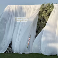 Voilages en mousseline de soie pour mariage en gros, rideaux de fond transparents, rideaux de fond pour cérémonie en extérieur, draperies de plafond pour mariage, rideaux de scène
