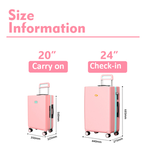 Macaron Series Luxury Spinner Luggage 24/20 Inch Lightweight Durable Hard Shell Anti-Fall Boarding Case TSA Combination Lock - Product Image 3
