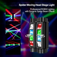 Luces Móviles Spider Beam para DJ, 8 LED de 3W RGBW, Iluminación Estroboscópica DMX512, Control por Sonido, Luz de Escenario para Fiestas, Bodas, Bares