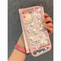 Coque de téléphone 3-en-1 anti-chute pour iPhone 17 Pro Max, motif papillon plein écran, design créatif pour fille